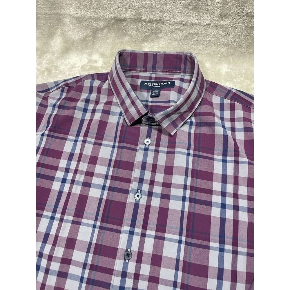 Mizzen Main Leeward Button Down Shirt Men XL Purple Dress Classic Long Sleeve